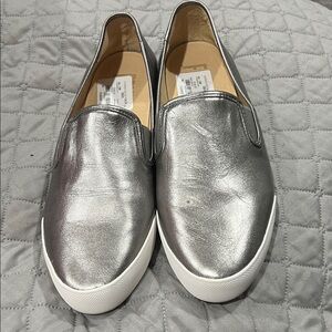 Silver Slip-On Sneakers